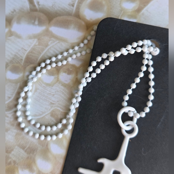 Dolls Kill White Silver Darker Wavs Collectable Pendant D Necklace - Picture 4 of 8